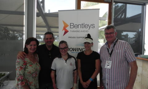 Tony Blower with his team at Bentleys Rowing Event